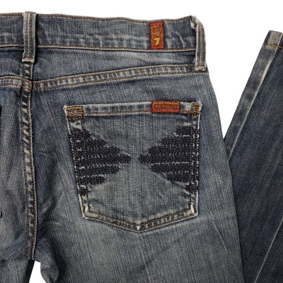 7FAMK Colette Medium Wash Embroidered Jeans Size 27 30 x 30 - Picture 4 of 6